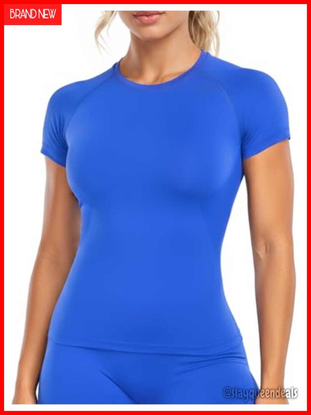 Women's Gym Workout Yoga Compression Shirt Longline Crew Neck